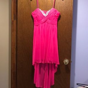 Fuscia high low dress